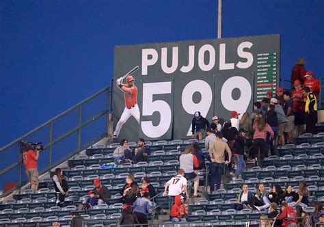 Albert Pujols Hits 599th Home Run Draws Closer To Bonds