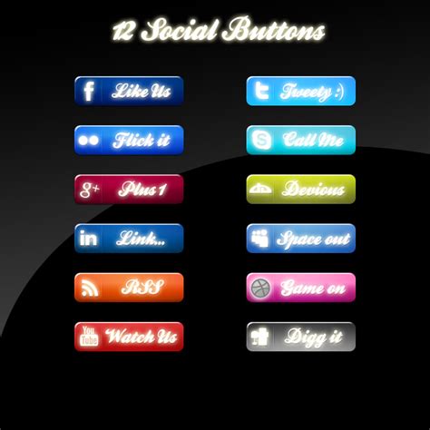Social Buttons Set Psd Nisanboard Flatcast Radyo Destek Paylaşım Sitesi