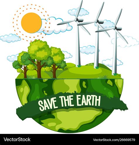 Save Earth Poster Royalty Free Vector Image Vectorstock
