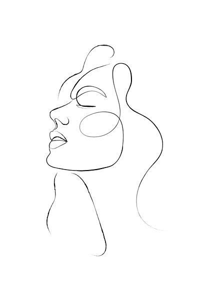 One Line Continuous Womans Face By Daisyartdecor Redbubble Line Art Design Embroidered