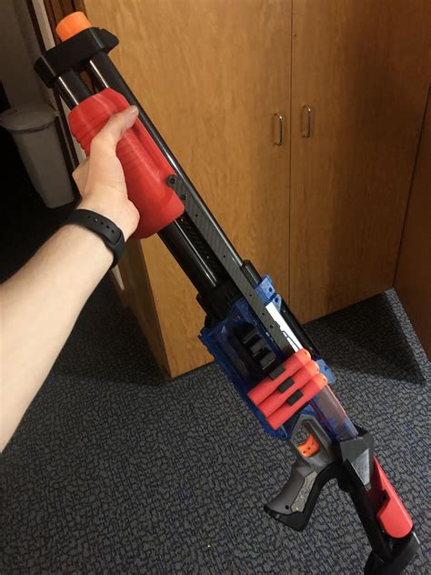 My First Nerf Mod A Magnus Turned Shotgun With A 10 Kg Spring Looking
