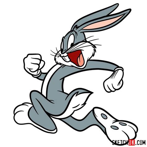 How To Draw Running Bugs Bunny Step By Step Drawing Tutorials Bugs