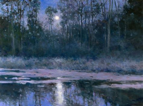 Thomas Mcnickle Moonlight Reflections Scout Pond 2021 Jerald Melberg