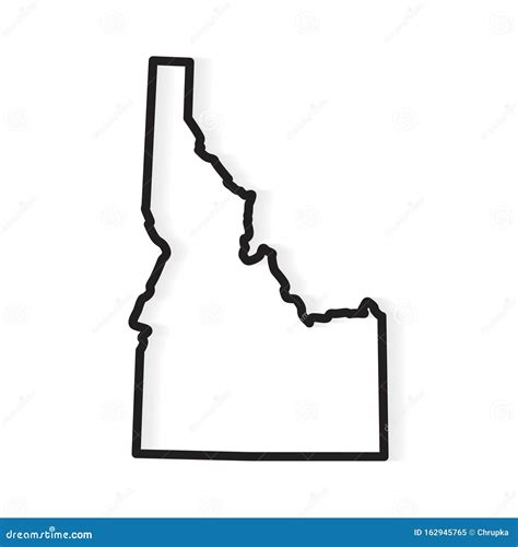 Black Outline Of Idaho Map Stock Vector Illustration Of Graphic