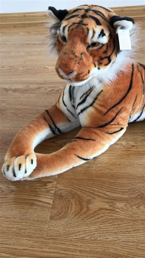 Realistic Plush Brown Tiger Lifelike Stuffed Brown Tiger Plush Toy