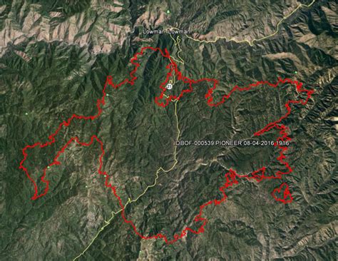 Pioneer Fire Idaho Map