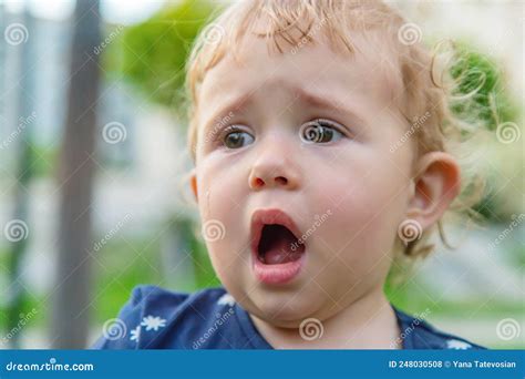 Baby Crying In The Park Selective Focus Stock Photo Image Of Sweet
