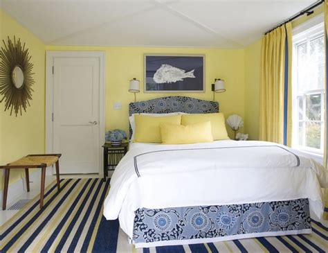 Canary yellow bedding gives this nearly neutral bedroom something to sing about. 20 Beautiful Yellow Bedroom Ideas