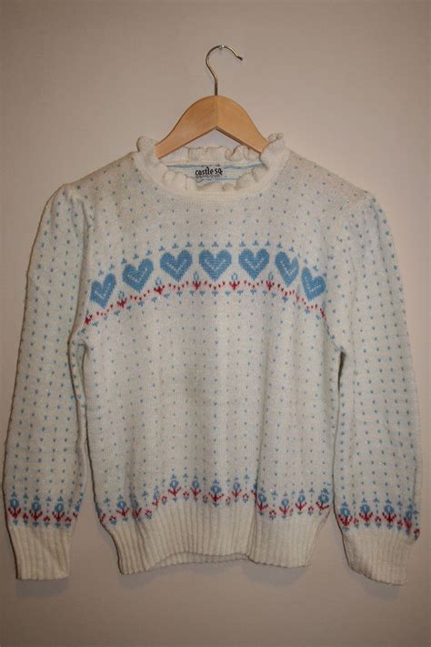 Listing96372862vintage 1980s Sweater With Hearts