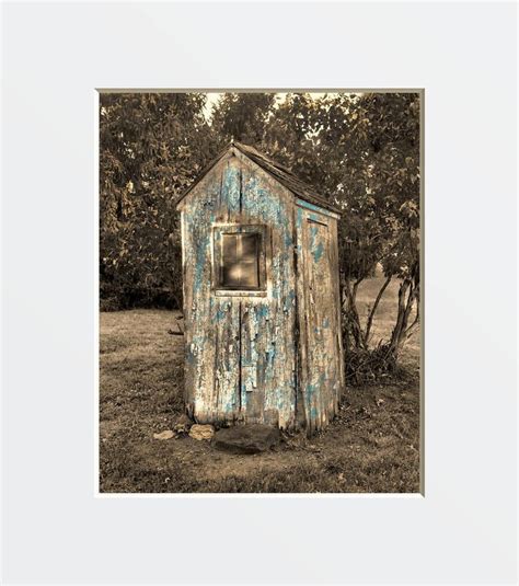 Rustic Vintage Outhouse Bathroom Wall Art Photography Brown Etsy