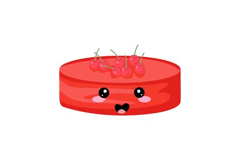 Pretty Sweet Cherry Cake Kawaii Graphic By Vianaraart1 · Creative Fabrica