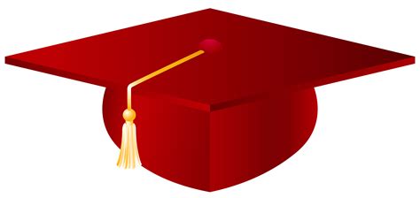 Red Graduation Cap And Diploma