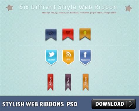 Stylish Web Ribbons Psd L Freepsdcc Free Psd Files And Photoshop