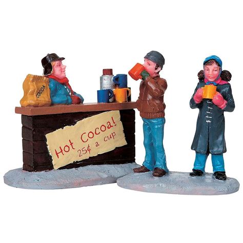 Lemax Village Collection Set Of 2 Christmas Village Figurine Hot Choc Christmas Village