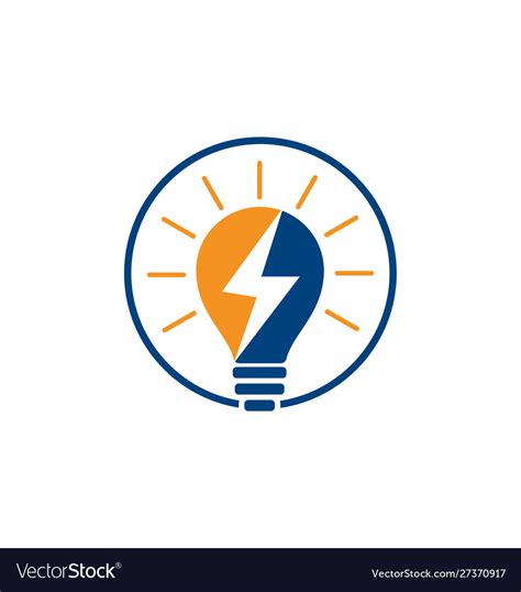 Electricity Logo Circle Electric Icon Royalty Free Vector