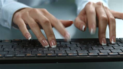 Girl Is Typing On Keyboard Clerk Working At Stock Footage Sbv 318337268