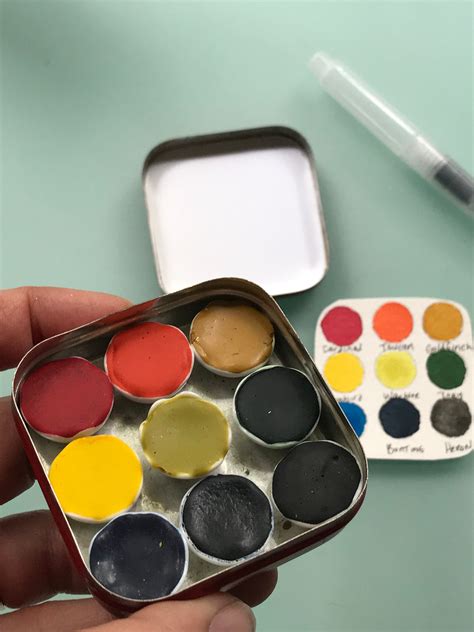 Handmade Watercolor Paint Palette Limited Edition 9 Porcelain Well In