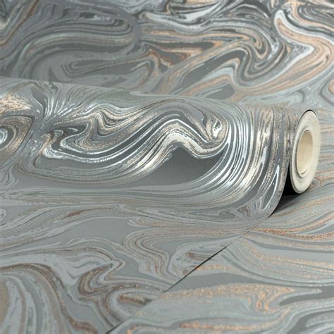 Prosecco Sparkle Marble Wallpaper Copper Copper