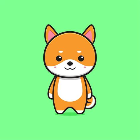 Cute Shiba Inu Mascot Character Cartoon Icon Illustration 3256992