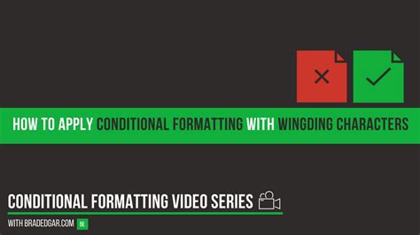 How To Apply Excel Conditional Formatting With Wingding Characters To