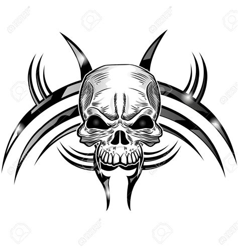 Skull Tattoo Design Isolate On White Royalty Free Cliparts Vectors