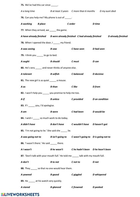 Language For Life B1 Verifiche Pdf - Placement test. Grammar and vocabulary. - Interactive worksheet