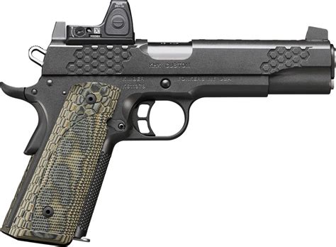 Shooting from a colt 1911 pistol, 9x19 lugger cartridges. Kimber 3000376 KHX (OI) Custom Pistol - 45 ACP, 5 in ...