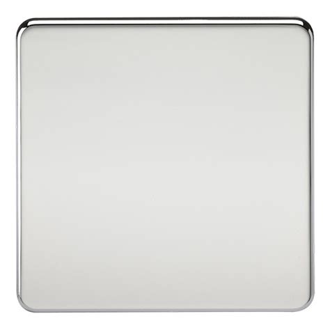 Knightsbridge Screwless Sf8350pc Polished Chrome 1 Gang Blank Plate At