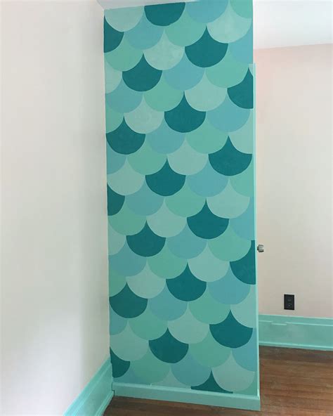 The most common mermaid toddler room material is polyester. Mermaid scales accent wall. Toddler girl room accent wall ...
