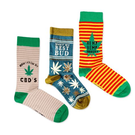 Weed Socks Set 3 Pair T For Smoke Lovers Cbd Socks Hemp Etsy