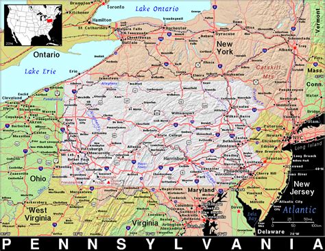 Pa · Pennsylvania · Public Domain Maps By Pat The Free Open Source