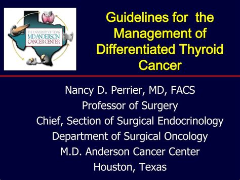 Ppt Guidelines For The Management Of Differentiated Thyroid Cancer