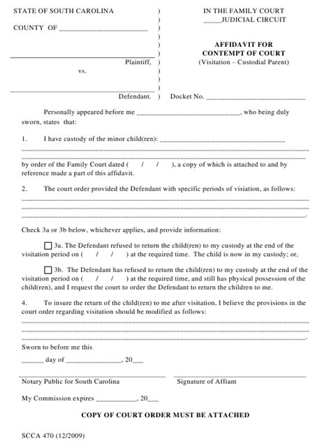 Form Scca470 Download Printable Pdf Or Fill Online Affidavit For