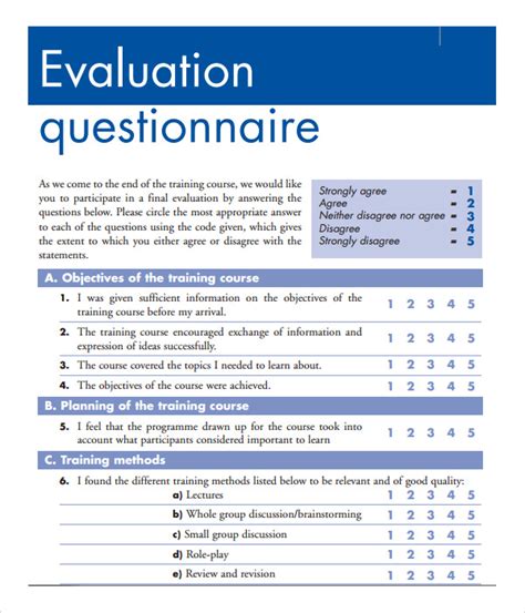 15 Sample Training Evaluation Forms Pdf Sample Templates