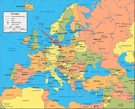 Ligging op de kaart van de eu. Polen kaart europa - Polen politieke kaart (Oost-Europa ...