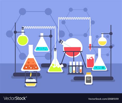 Chemistry Laboratory Experiment Research Lab Vector Image
