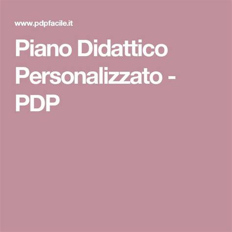 Piano Didattico Personalizzato Pdp Scuola