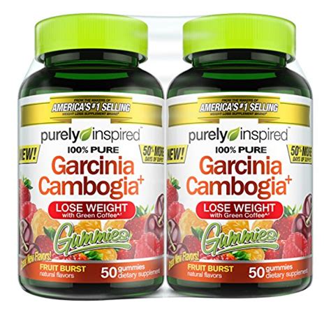 purely inspired garcinia cambogia gummies weight loss supplement fruit burst 100 count
