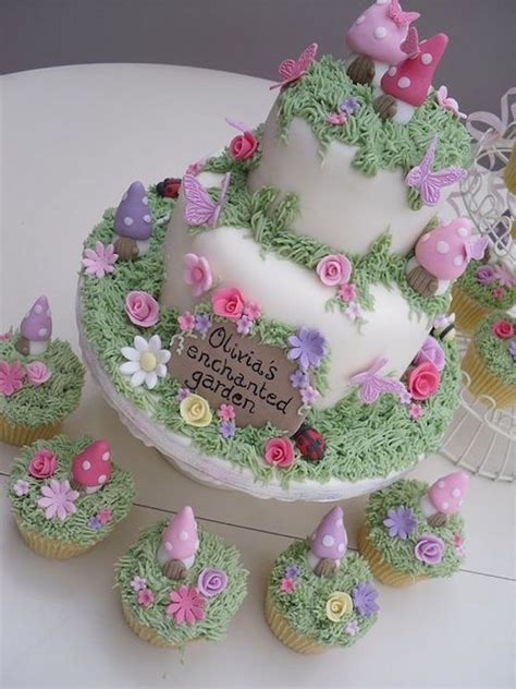 Enchanted Garden Fairy Cake Fairy Birthday Cake Fairy Garden Cake