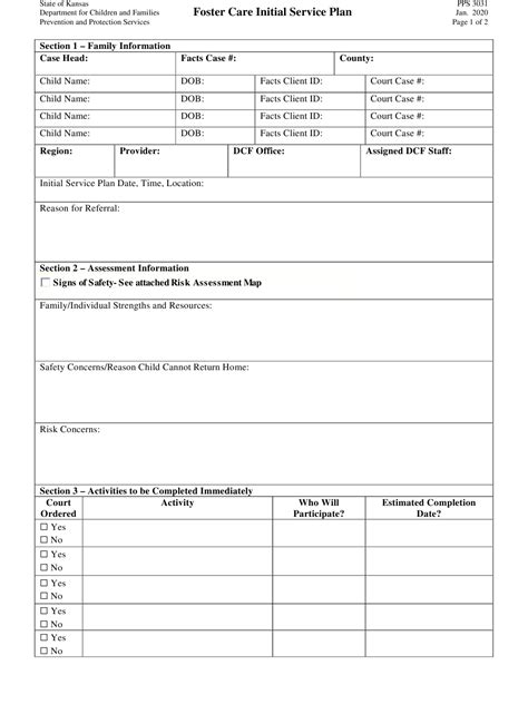 Form Pps3031 Download Printable Pdf Or Fill Online Foster Care Initial