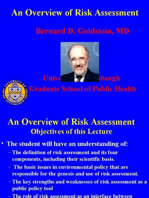 Bernard D Goldstein Md An Overview Of Risk Assessment Pdf Risk