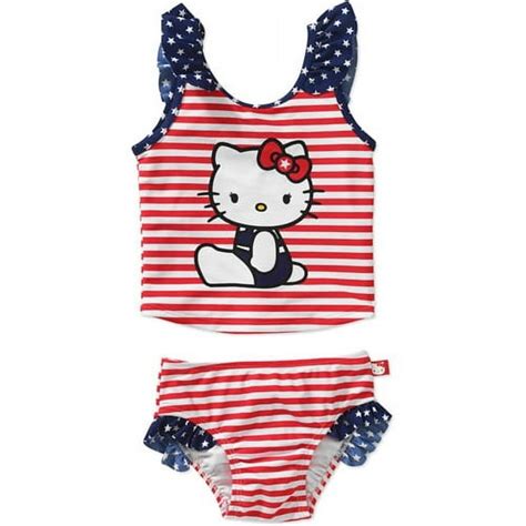 Hello Kitty Baby Toddler Girl Americana Tankini Swimsuit