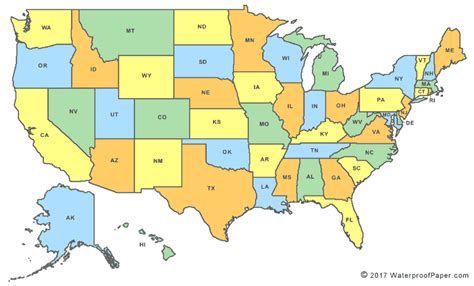 Map Of Usa No Labels The U S 50 States Printables Map Quiz Game