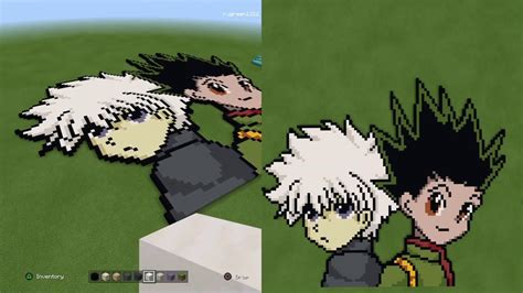 Minecraft Pixel Art Time Lapse Gon And Killua Parts 1 And 2 Youtube