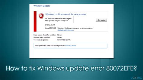 How To Fix Windows Update Error 80072efe