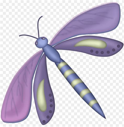 Download Cute Cartoon Animals Purple Colors Clipart Dragonflies