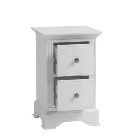 Home Essentials Atlanta 2 Drawer Bedside Cabinet Classic Whitethis