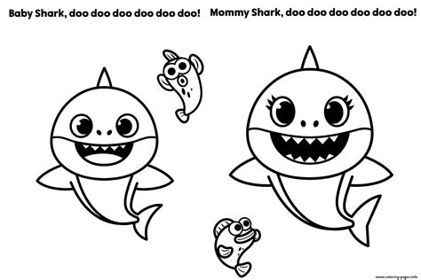 Check spelling or type a new query. Baby Shark And Mommy Shark Coloring Pages Printable