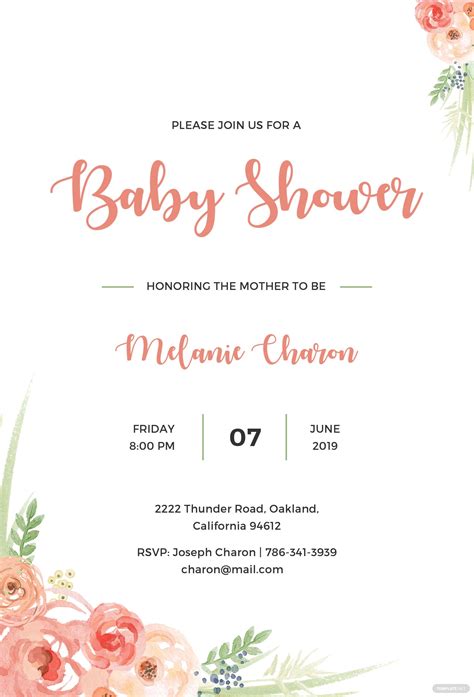 Free Baby Shower Invitation Template In Psd Ms Word Publisher