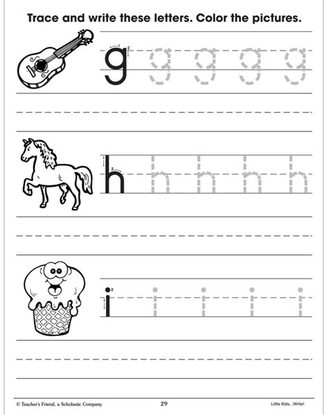 Lowercase Letter Practice Ghi Printable Skills Sheets